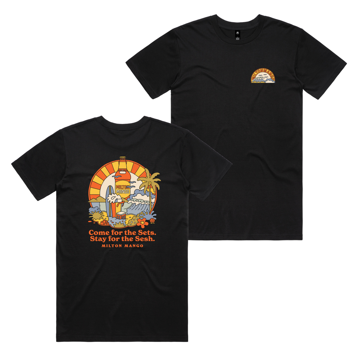 Sets & Seshes Tee — Black front & back