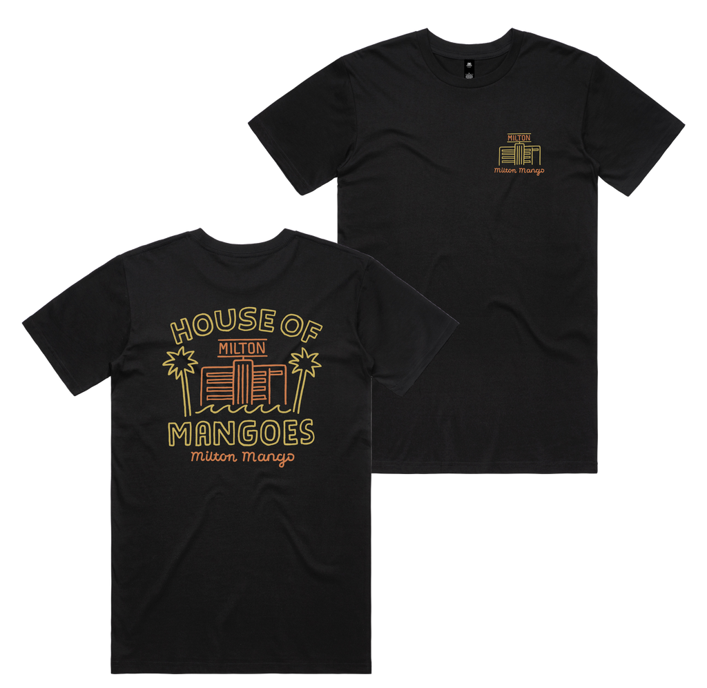 House Of Mangoes Tee — Black front & back