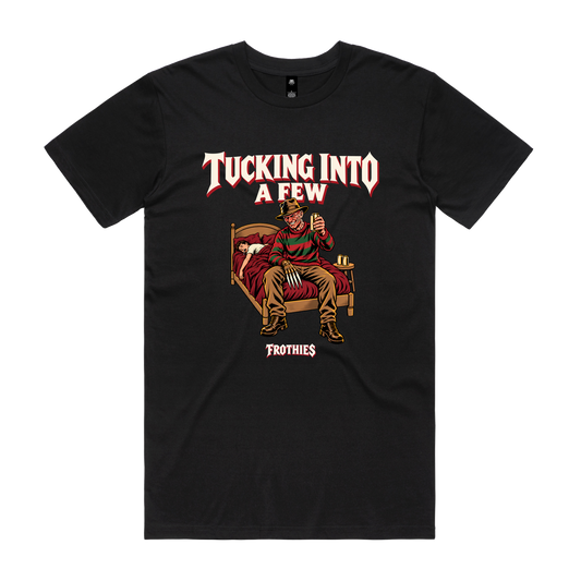 Tucking Into A Few Tee Black — Black front