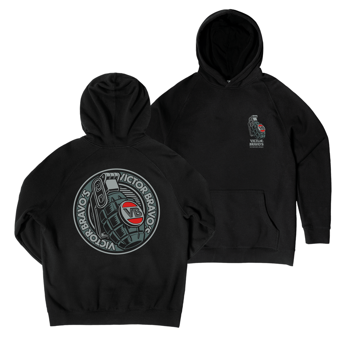Badge Greenade 2 Hoodie Black Hoodie Victor Bravo's