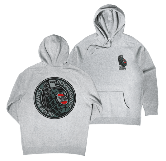 Badge Greenade 2 Hoodie Grey Hoodie Victor Bravo's