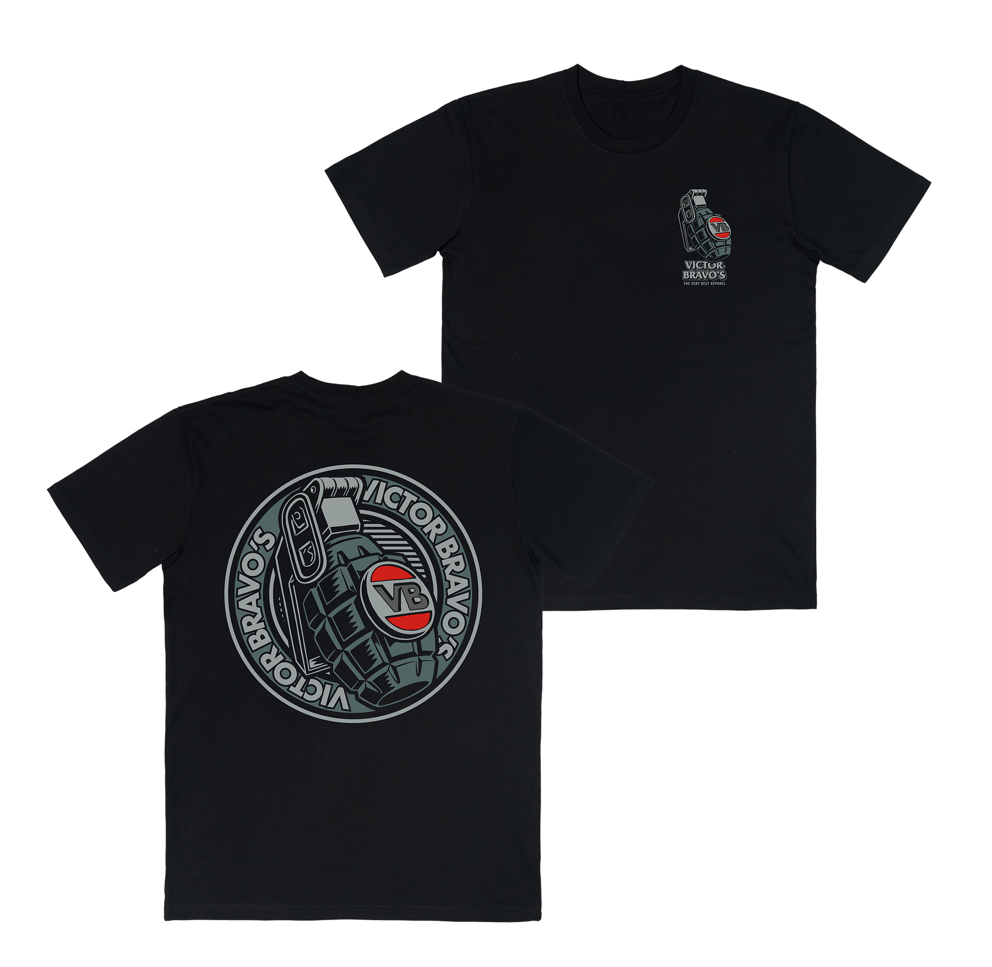 Badge Greenade 2 Tee Black T-Shirts Victor Bravo's