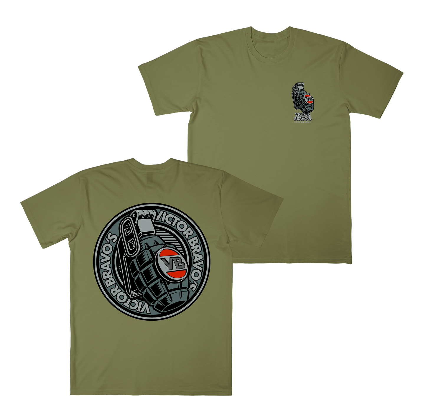 Badge Greenade 2 Tee Khaki Tshirts Victor Bravo's