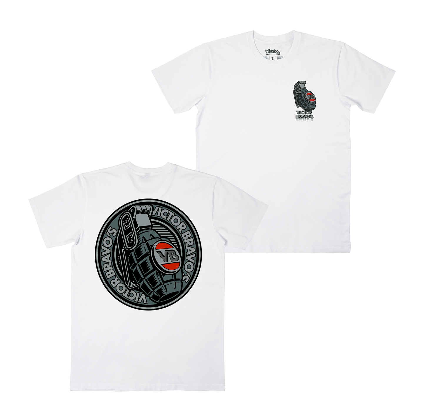 Badge Greenade 2 Tee White T-Shirts Victor Bravo's