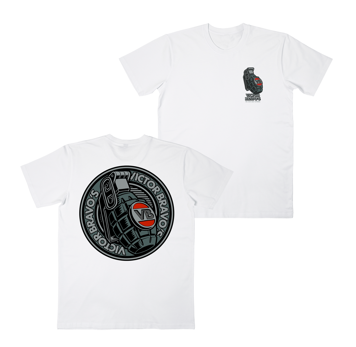 Badge Greenade 2 Tee White T-Shirts Victor Bravo's