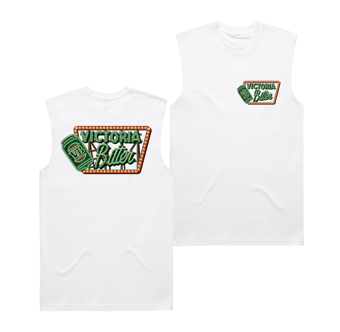 Classic Billboard Muscle Tee White Muscle Tank Victor Bravo's