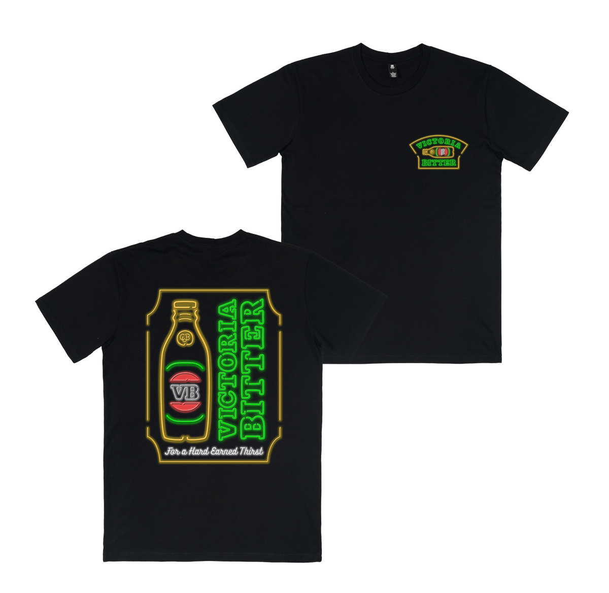 Neon Stubby Tee Black T-Shirt Victor Bravo's