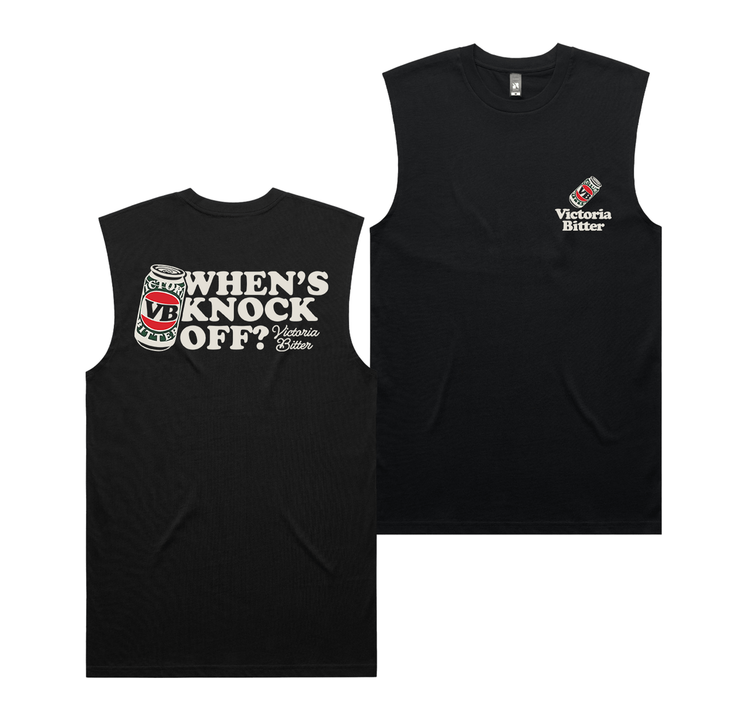 When's Knock Off? Muscle Tee Black T-Shirt Victor Bravo's